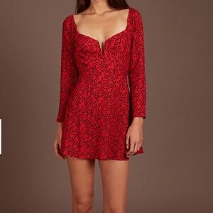 Planet Blue red floral long sleeve dress